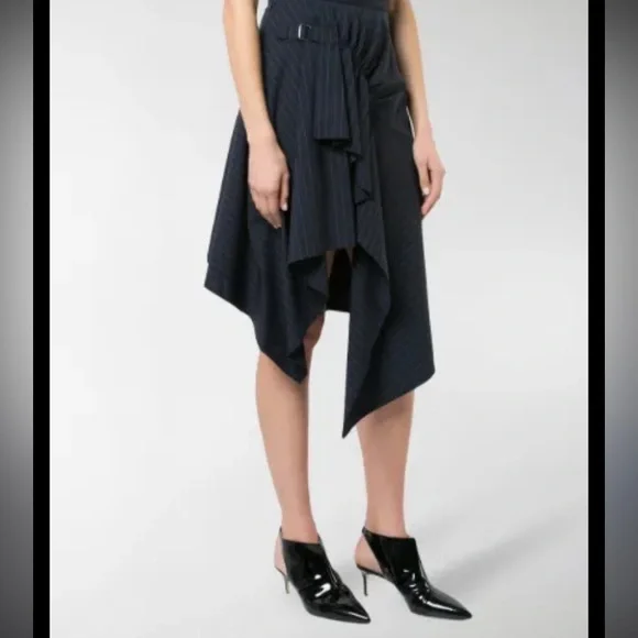 Phillip Lim Handkerchief Pinstripe Asymmetrical Skirt - Picture 4 of 11